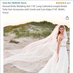 Wedding Veil 118" Long Cathedral Length